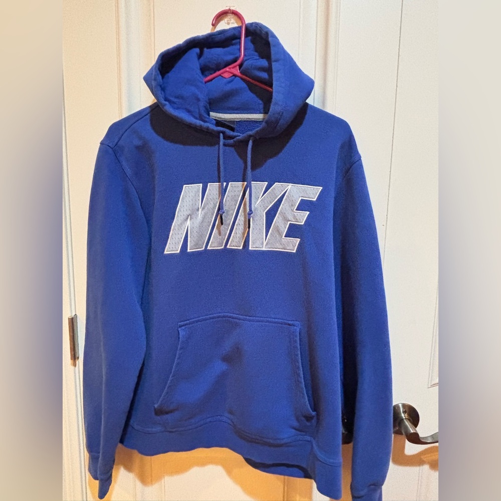 Nike Blue vtg Sweatshirt Hoodie with Bold Design